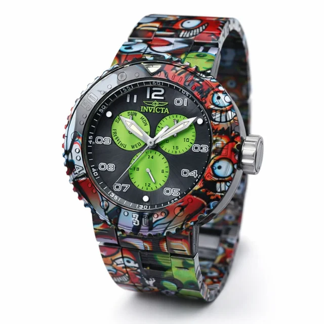 Invicta Pro Diver NeoArt Flux Watch - 52mm. Aqua Plating. Steel (50214) kol saati