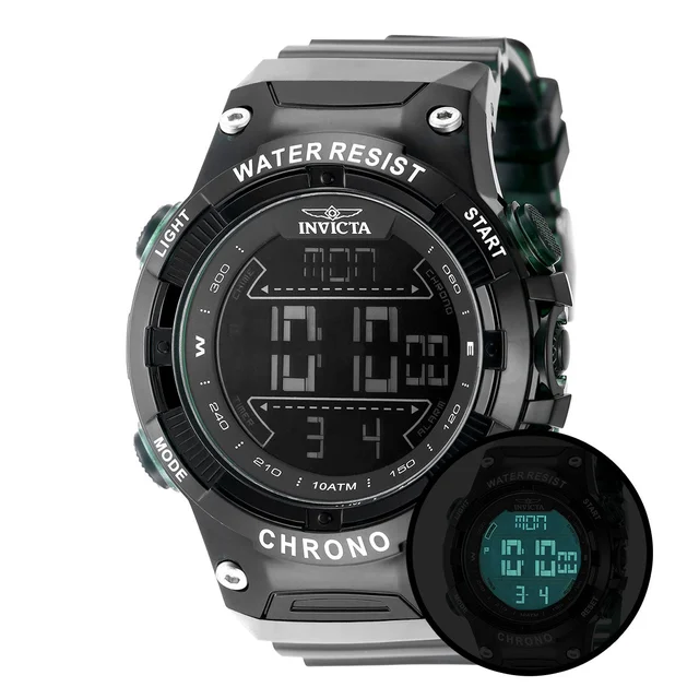 Invicta Racing Burnout Digital Watch - 52mm. Transparent, Green (49042) kol saati