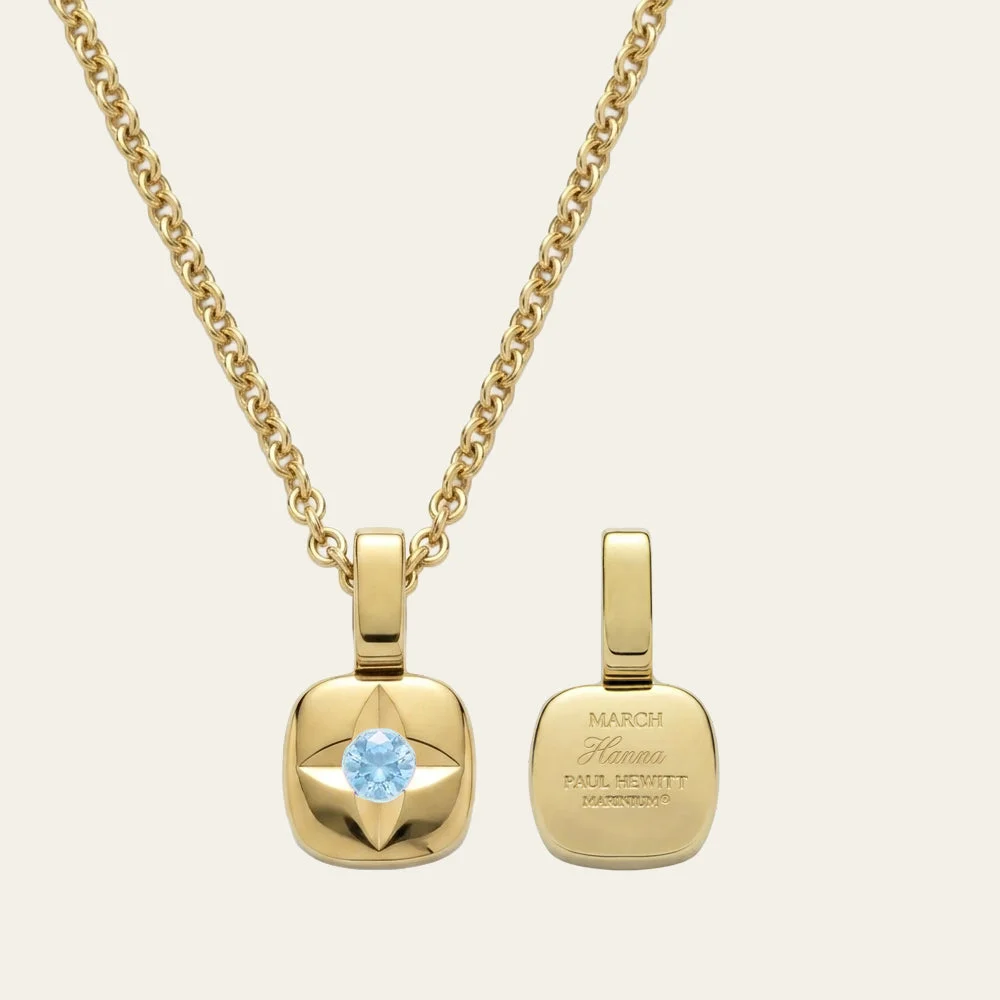 Default Birthstone March Halskette Gold PH-SET-2753 kol saati