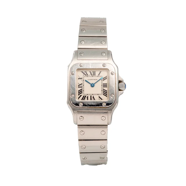 Cartier Santos, Integrated Bracelet, Stainless Steel 1565 kol saati