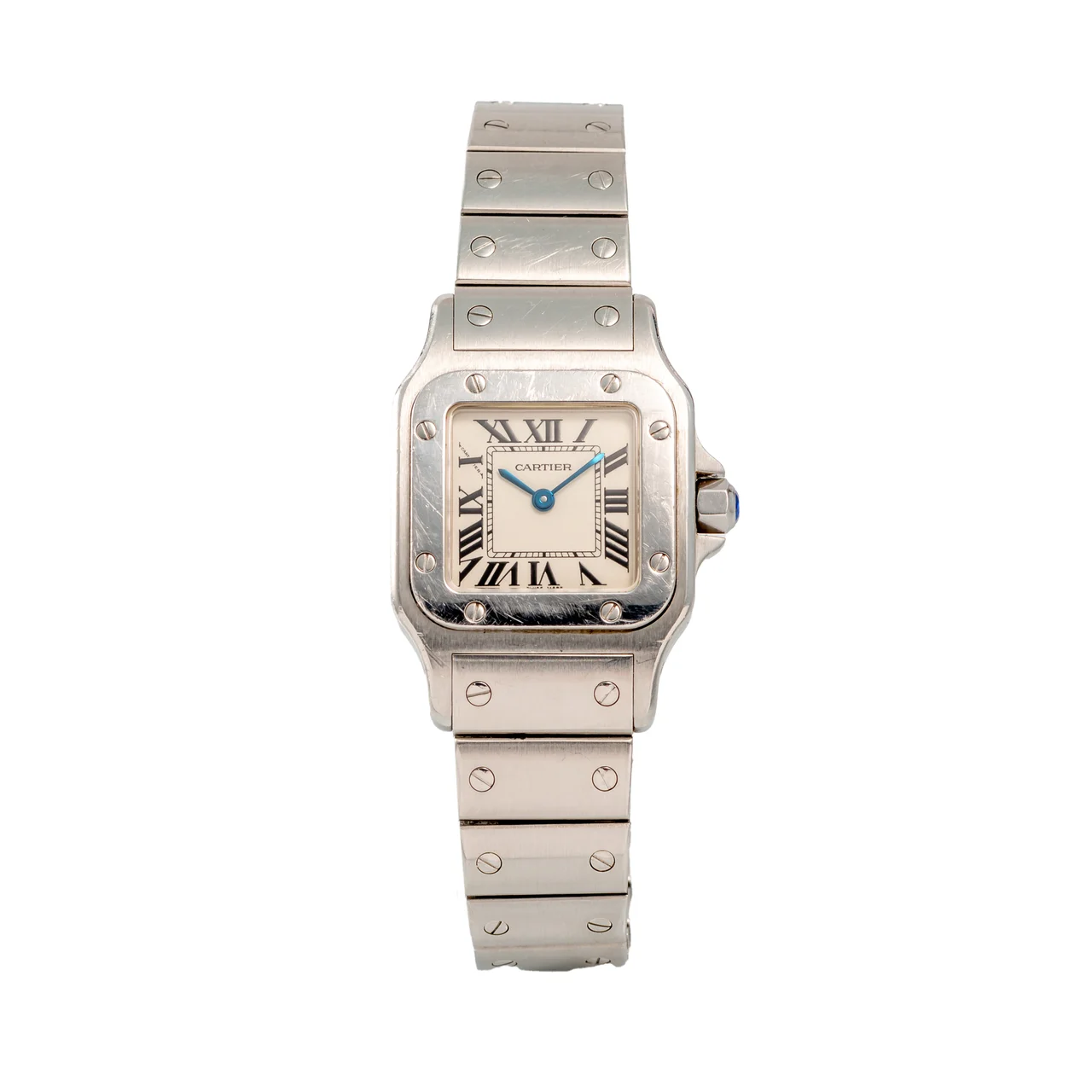 Cartier Santos, Integrated Bracelet, Stainless Steel 1565 kol saati