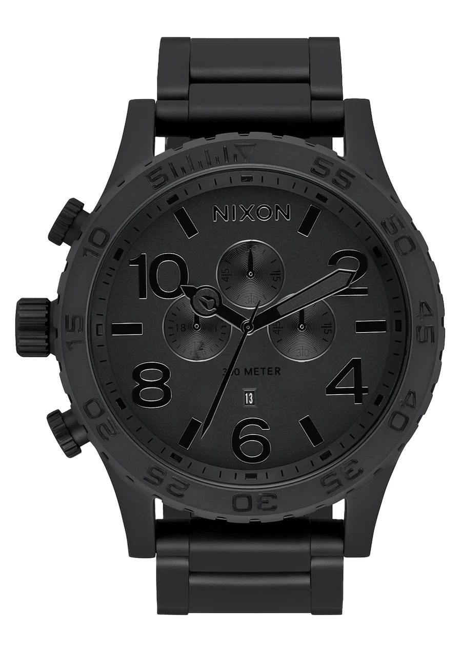 Nixon US Chrono - All Matte Black / Black A1389-3086-00 51 mm kol saati
