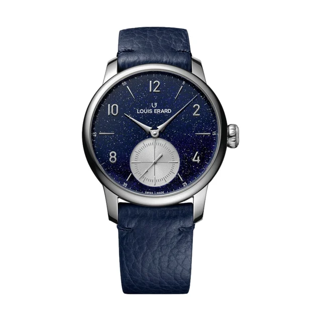 Louis Erard Excellence Petite Seconde Aventurine 39mm - Blue on Leather Strap 34238AA32.BV