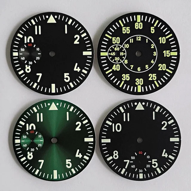 Tandorio Dial For 6497 6498 substitute large pilot dial Sterile green luminous 40607223128