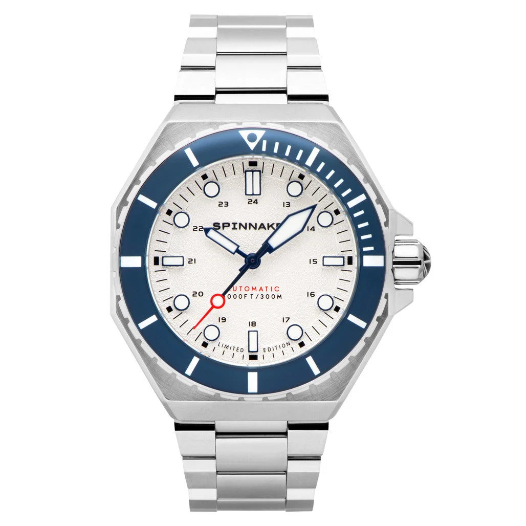 Spinnaker Islander Dumas Limited Edition Watch with Sand White Dial #SP-5081-LIW11 47.5 mm kol saati