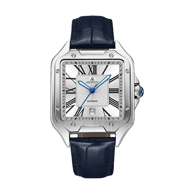 ASOROCK WATCHES Silver/White - Navy Blue strap Diplomat (Pre-order ships out kol saati