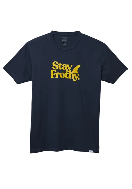 Nixon US Stay Frothy Repreve® T-Shirt - Navy / Yellow S2859-1737-02 kol saati