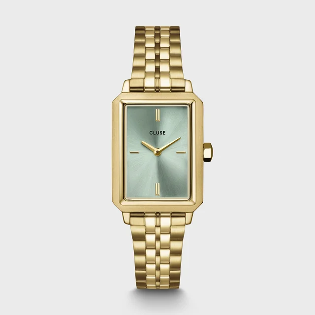 CLUSE Fluette Watch Steel, Sage Green, Gold Colour CW11514 kol saati