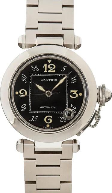 Cartier Pasha C Stainless Steel Arabic Dial W31043M7 kol saati