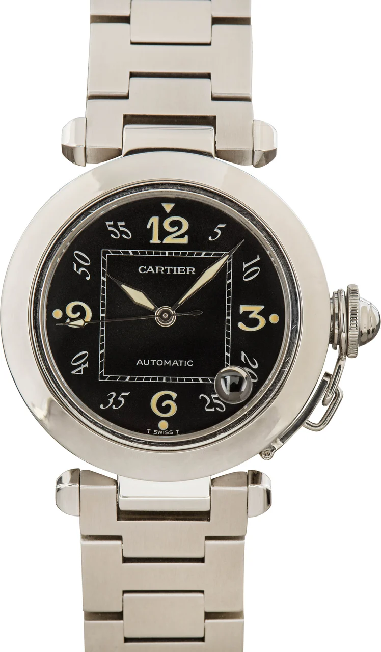 Cartier Pasha C Stainless Steel Arabic Dial W31043M7 kol saati