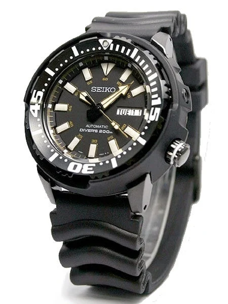 Seiko Automatic Black PVD Air Dive Watch with Case Shroud #SRP231K1 48 mm kol saati