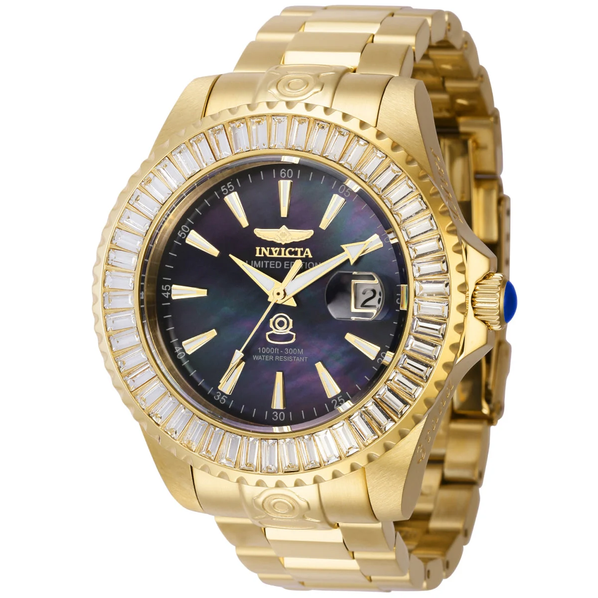 Invicta Grand Diver Prismata Automatic Watch w/ Mother of Pearl Dial - 47mm. Gold (44315) 47 mm kol saati