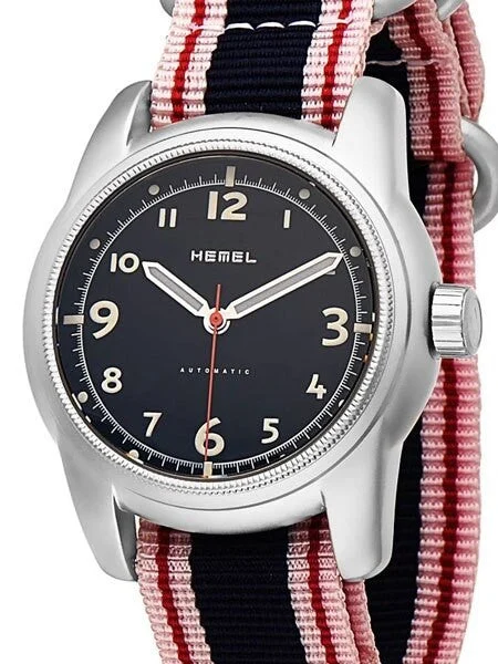 Hemel Spear Automatic Military-Styled Watch with Bead Blasted Case and Sapphire Crystal #H