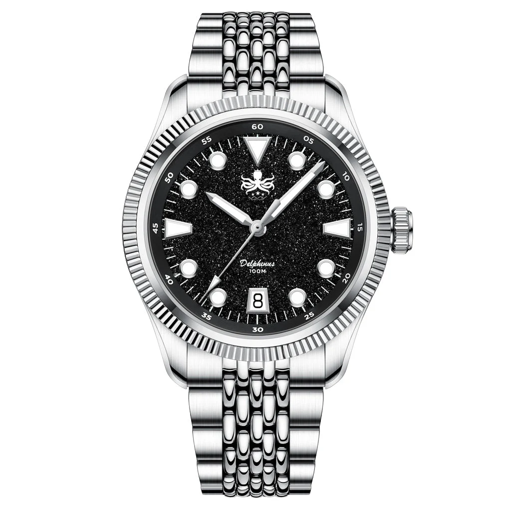 Phoibos Delphinus Automatic Watch with Black Aventurine Dial #PY066C 39 mm kol saati