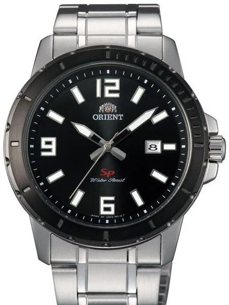Orient Nite II Quartz Watch with Radiant Black Dial and Bezel #UNE2002B 41 mm kol saati