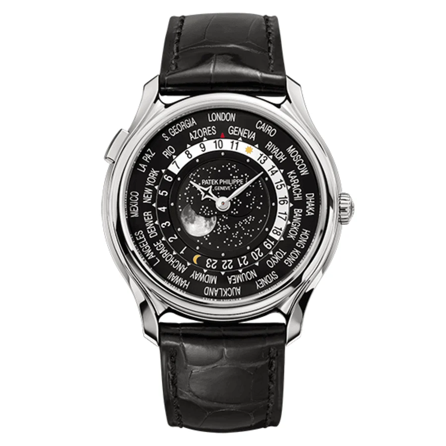 Patek Philippe World Time 5575G White Gold Black Dial Leathe 40 mm kol saati