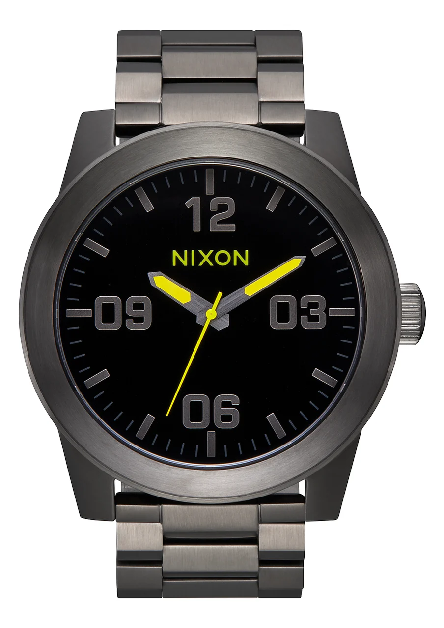 Nixon US Corporal Stainless Steel - Black / Gunmetal / Lime A346-5002-00 48 mm kol saati