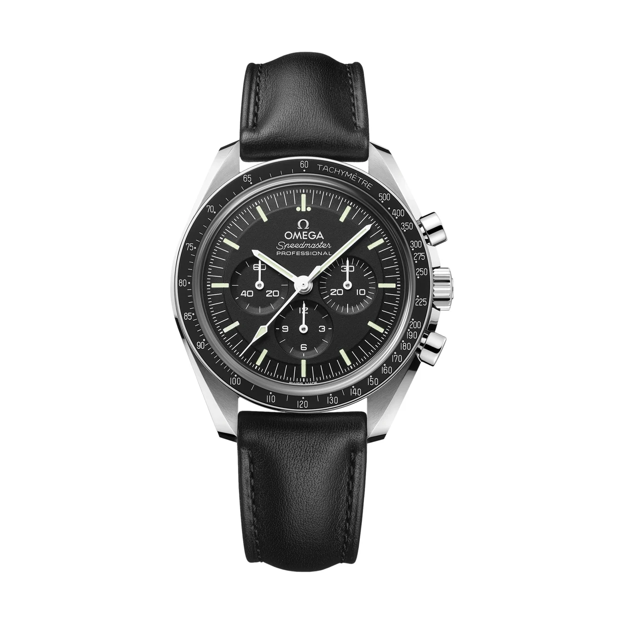 OMEGA Speedmaster Moonwatch Professional Sapphire 42mm - Black on Leather Strap O31032425001002 42 mm kol saati
