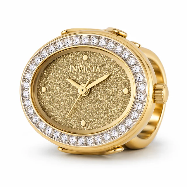Invicta Mini Angel Ring Watch - 24mm. Gold (49598) kol saati