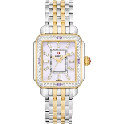 Michele Limited Edition Deco Baguette Charmante Two-Tone 18K Gold-Plated Diamond Watch MWW