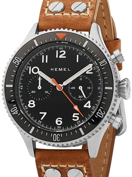 Hemel Automatic Chronograph Watch with 60-Minute Ceramic Bezel and Sapphire Crystal #HFT20-NE1 42 mm kol saati