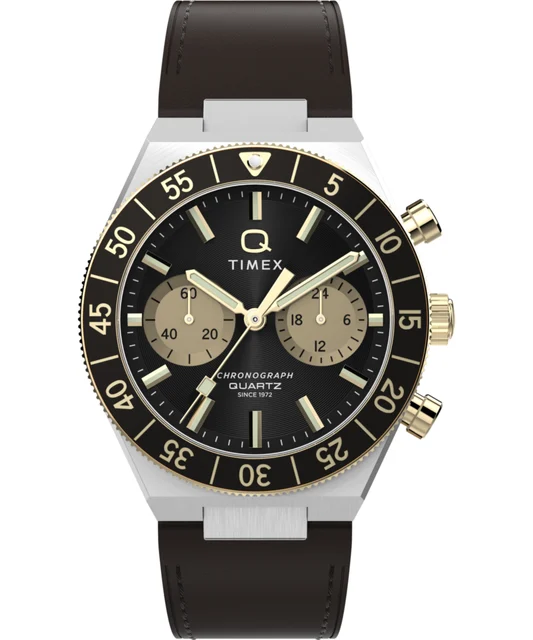 Timex Continental Chronograph 40mm Leather Strap Watch TW2Y56000 kol saati