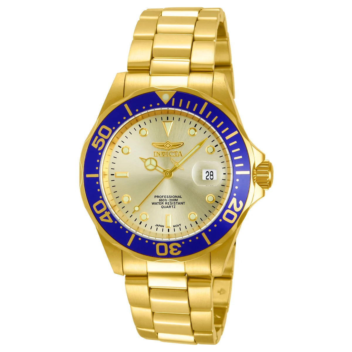 Invicta Pro Diver Watch - 40mm, Gold (ZG-14124) 40 mm kol saati