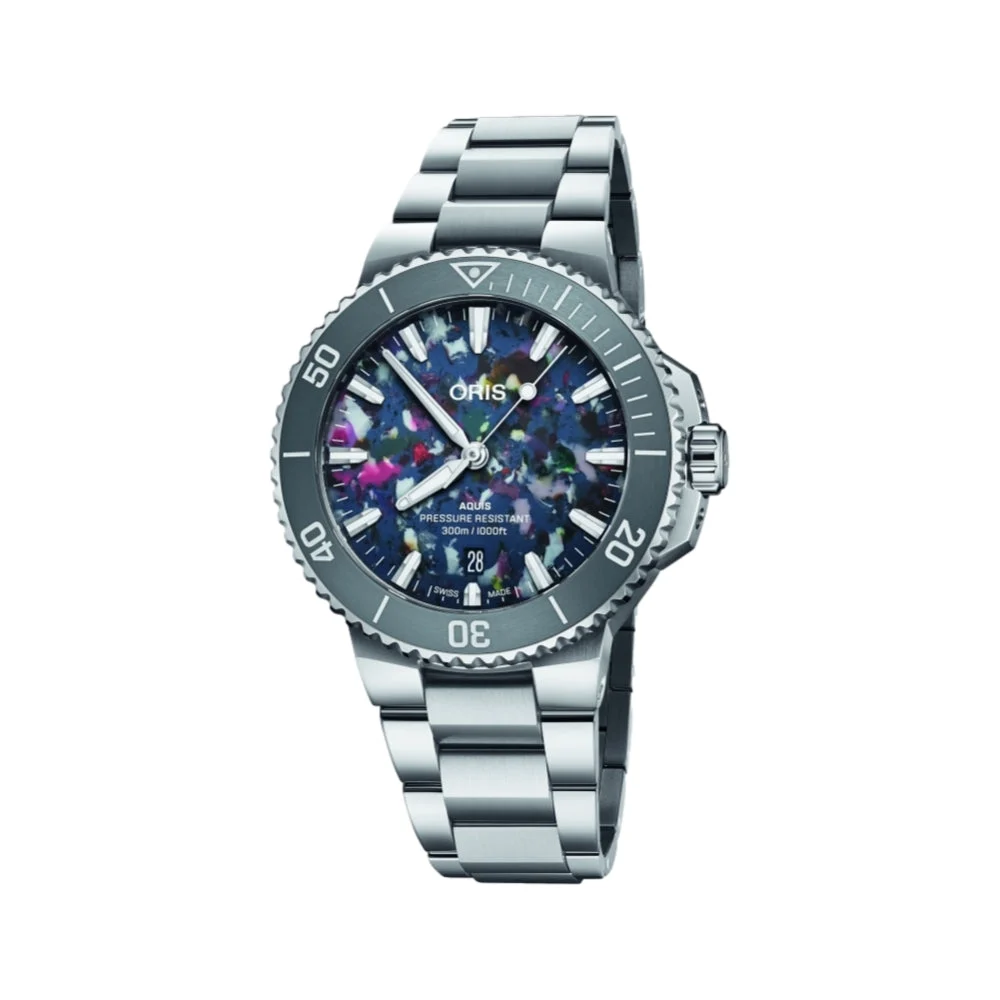Oris Aquis Date 2024 Upcycle 41.5mm - Multi-Colored on Bracelet 733 7787 4150-07 8 22 04PEB 41.5 mm kol saati