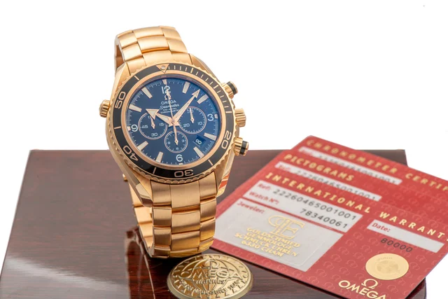 OMEGA OMEGA, REF. 222.60.46, PLANET OCEAN CO-AXIAL CHRONOGRAPH, PINK GOLD kol saati