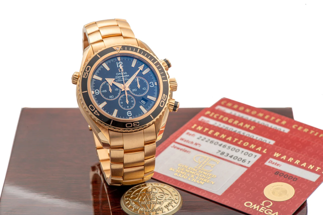 OMEGA OMEGA, REF. 222.60.46, PLANET OCEAN CO-AXIAL CHRONOGRAPH, PINK GOLD kol saati
