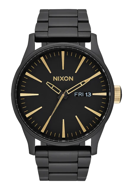 Nixon US Sentry Stainless Steel - Matte Black / Gold A356-1041-00 kol saati
