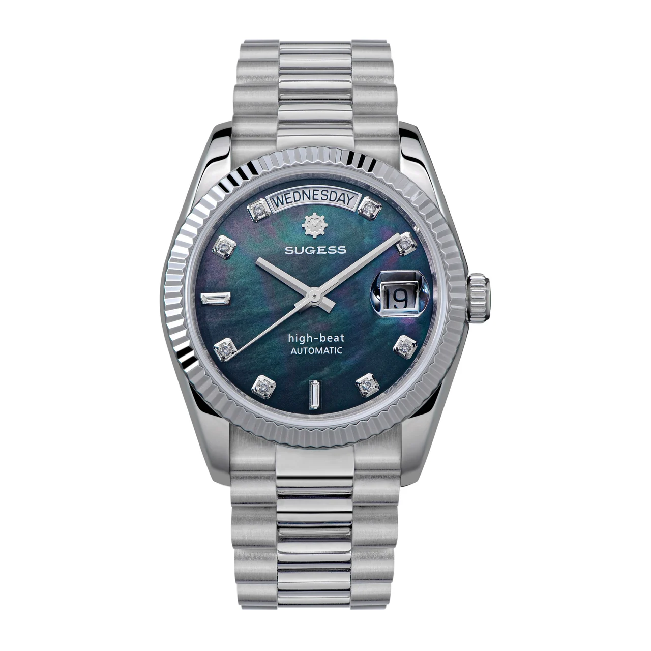 Sugess Heritage S449 DD Date and Day Display DD36 36mm Stainless Steel Black Pearl Dial Automatic heritage-s449-dd-date-and-day-display-dd36-36mm-stainless-steel-blue-pearl-dial-automatic 36 mm kol saati