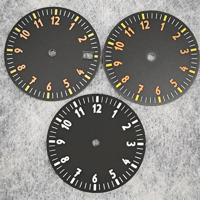 Tandorio Watch Dial NH35 Single Date / No Date Calendar Watch Faces Green Luminous Watch A
