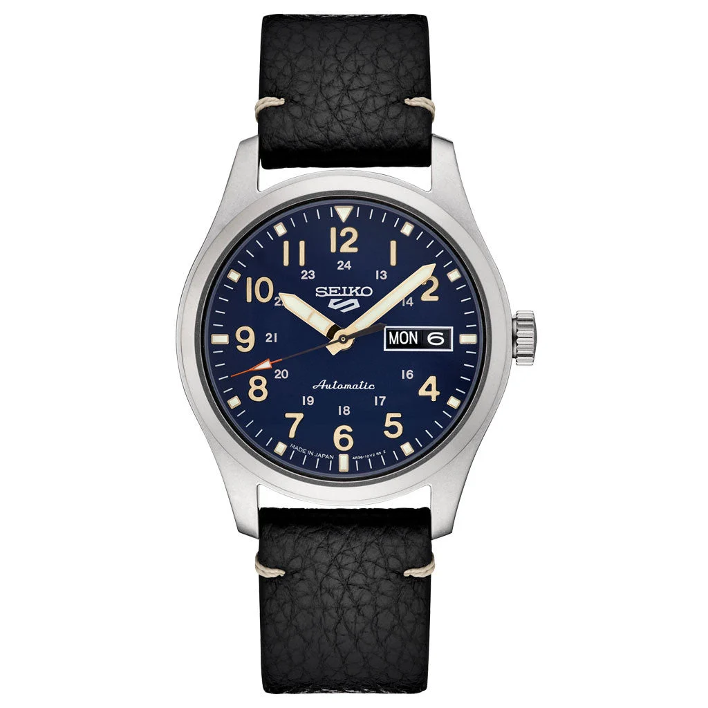 Seiko Sports 24-Jewel Automatic Watch with Dark Blue Dial #SRPG39 48 mm kol saati