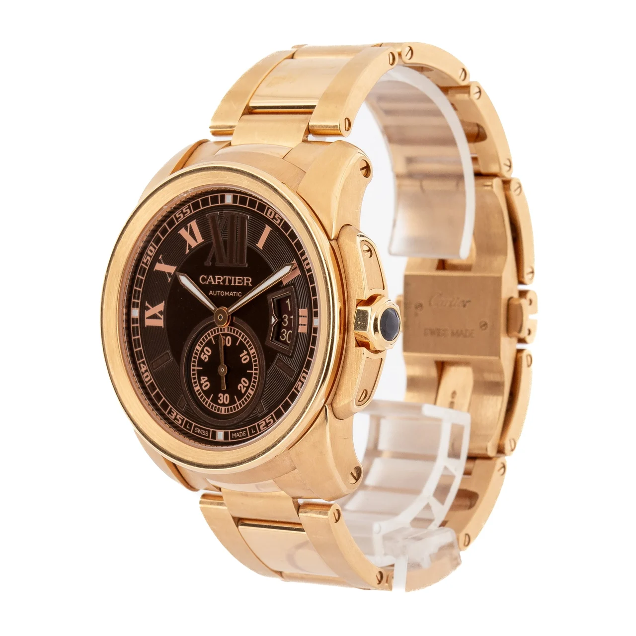 Cartier Calibre De W7100040 18k Rose Gold kol saati