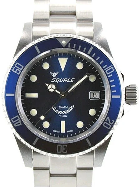 Squale meter Blueray Swiss Automatic Dive watch with Domed Sapphire Crystal #1545-BR kol s