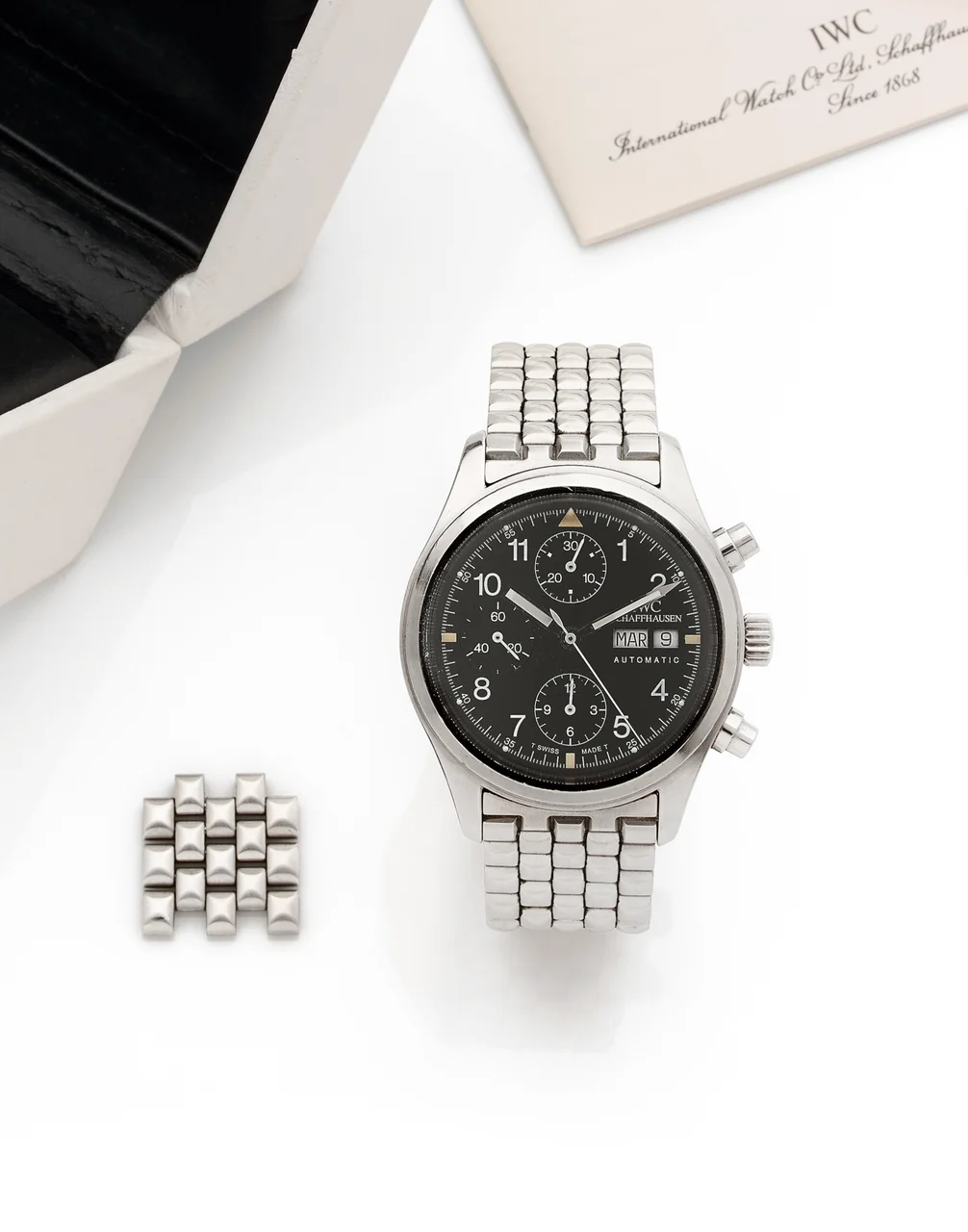International Watch Company – IWC Ref. 3706-008, self-winding, chronograph, minute and hour counters, date, day; “Chronograph Automatic”; stainless steel kol saati