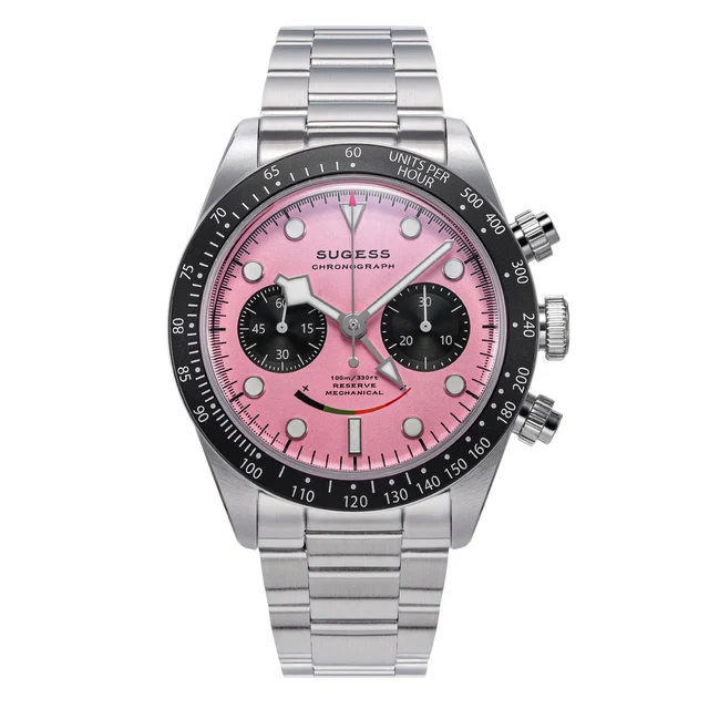 Sugess Chrono Heritage S475 Chronograph Power Reserve Smile Pink Panda Dial chrono-heritag