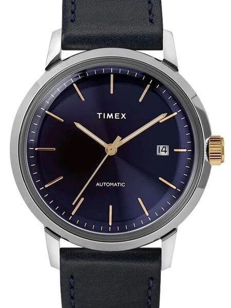 Timex Marlin 21-Jewel Automatic Watch with Stainless Steel Case and Navy Blue Dial #TW2T23