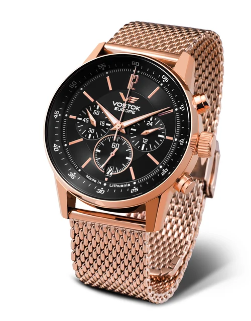 Vostok Europe Limousine VK63-560B689 Set with the Rose Gold PVD Stainless kol saati