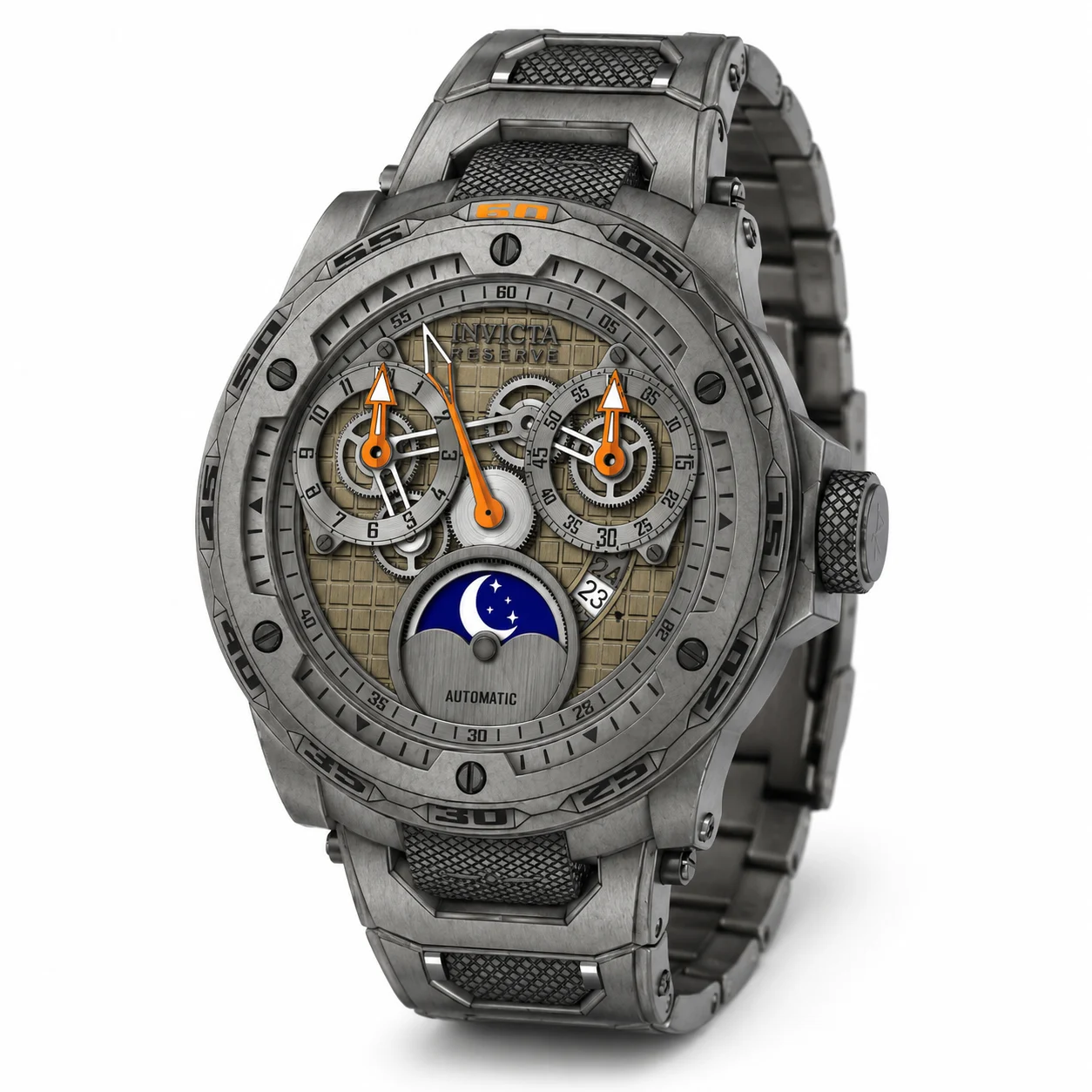 Invicta Eclipse Automatic Watch - 50mm. Shot-blast. Titanium (50036) 50 mm kol saati