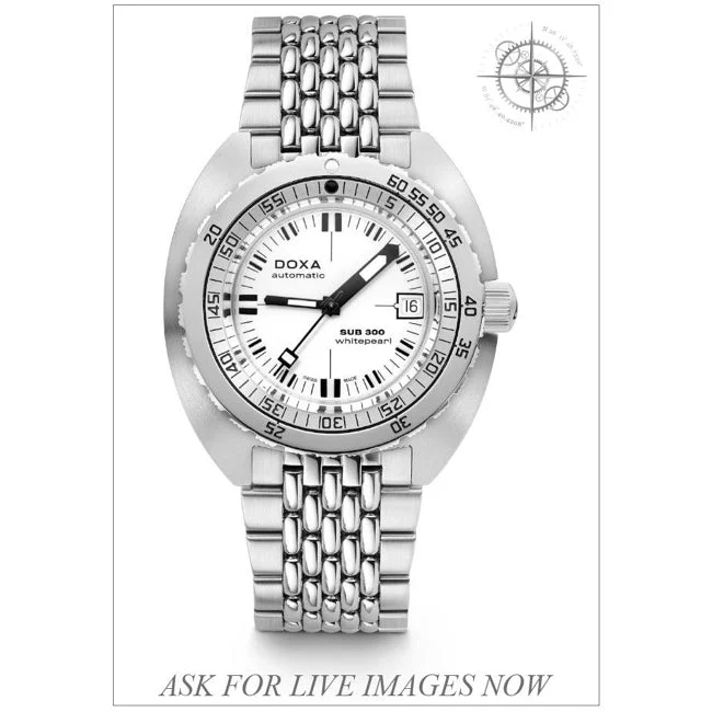 Doxa SUB 300 Whitepearl On Bracelet 210009N30873 50 mm kol saati