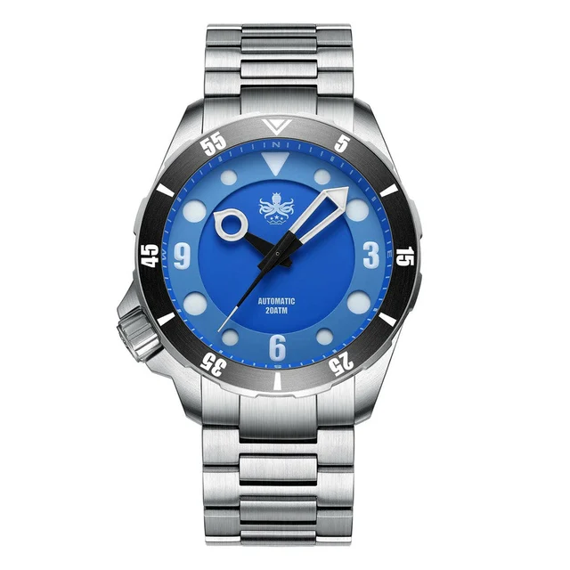 Phoibos Apollo Automatic Dive Watch with Blue Sandwich Dial #PY036B kol saati