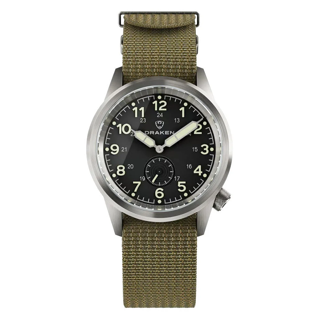 Draken Aoraki 'Recce' Watch with Black Dial #DKN-02 kol saati