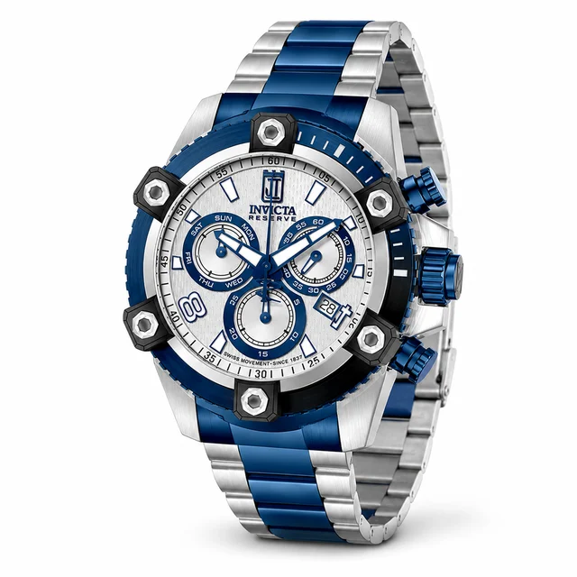 Invicta Soverix Swiss Ronda Z60 Caliber Watch - 50mm, Blue, Steel (51273) kol saati