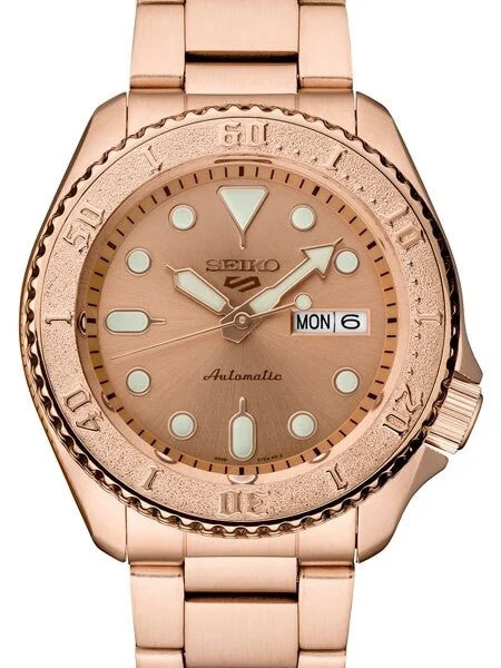 Seiko Sports 24-Jewel Automatic Watch with Rose Goldtone Case, Dial, Bracelet #SRPE72 kol