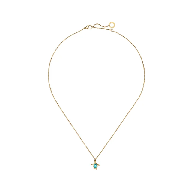 Default Turtle Mono Halskette Aquamarine Gold PH-JE-1586 kol saati