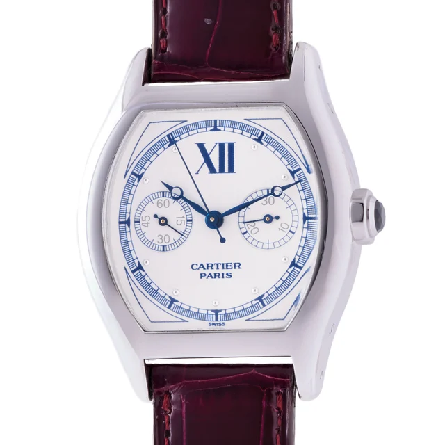 Cartier CARTIER REF. 2396, TORTUE MONOPOUSSOIR, 18K WHITE GOLD kol saati