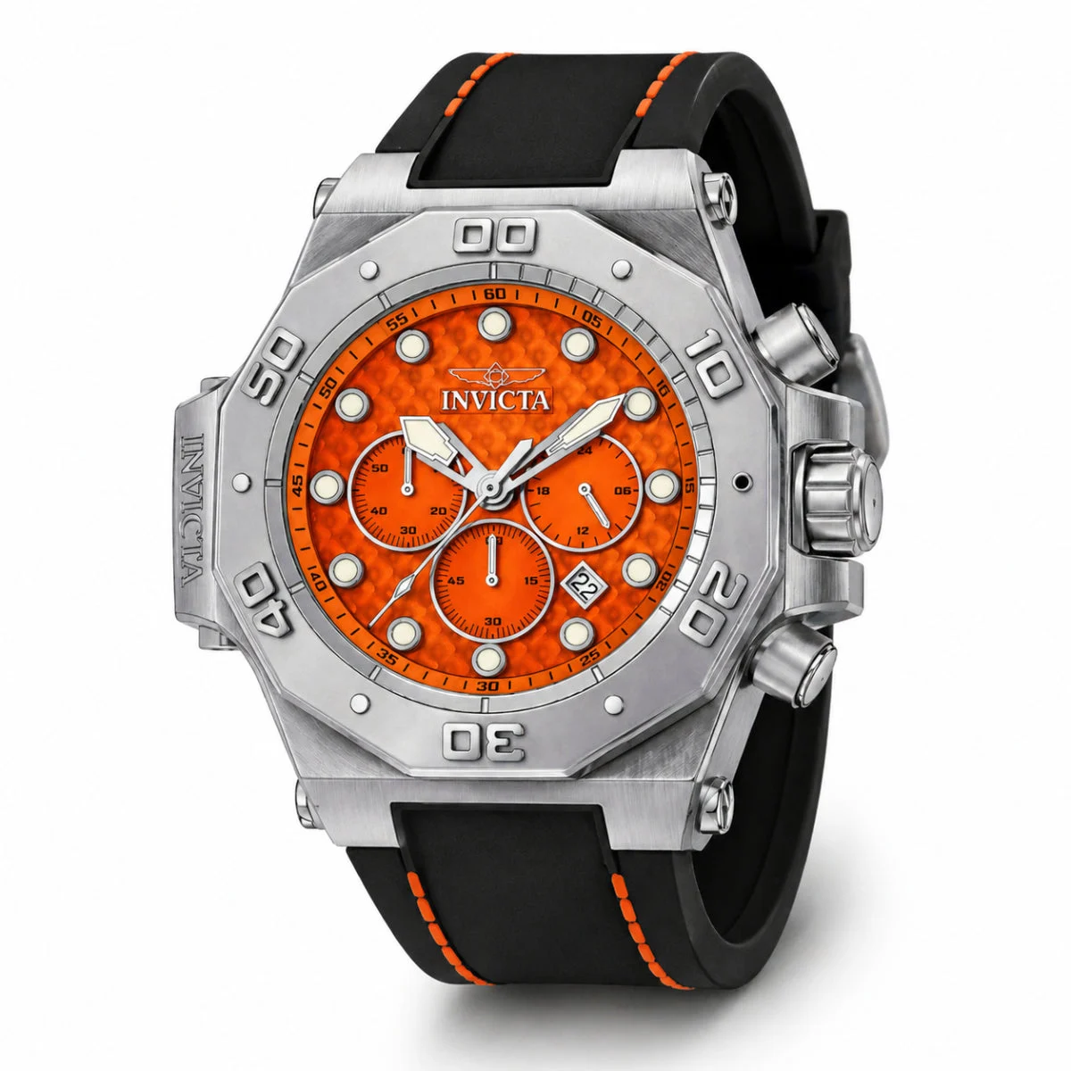 Invicta Akula Watch - 58mm, Orange, Black (49068) kol saati