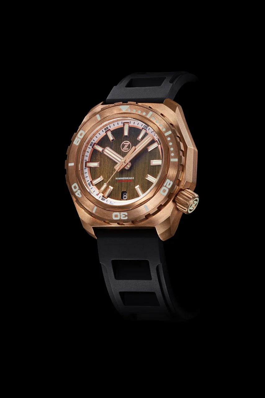 Zelos Hammerhead 2 1000m Bronze 'Patina' Seiko NH35 44 mm kol saati
